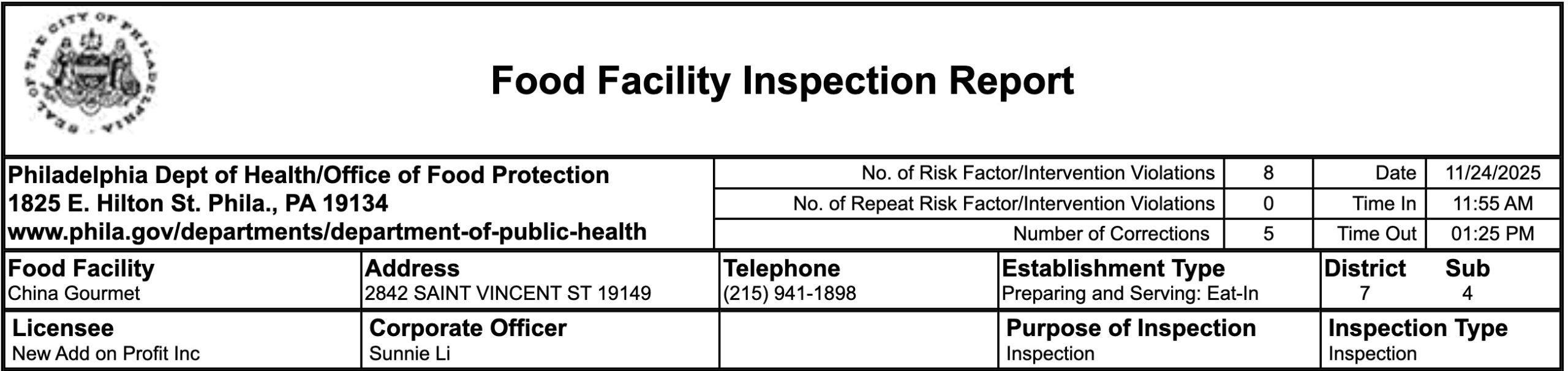The report said drying shelves in the warewashing area had grease and dust buildup